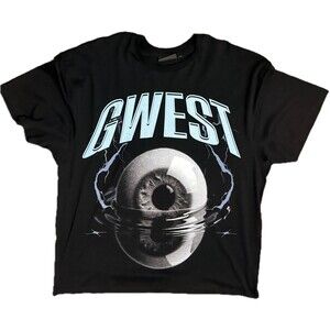 Gwest "Giant Eyeball" T-Shirt 3XB NWT Black Lightning Eye Graphic Tee Streetwear